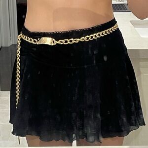 edgy gold chain belt